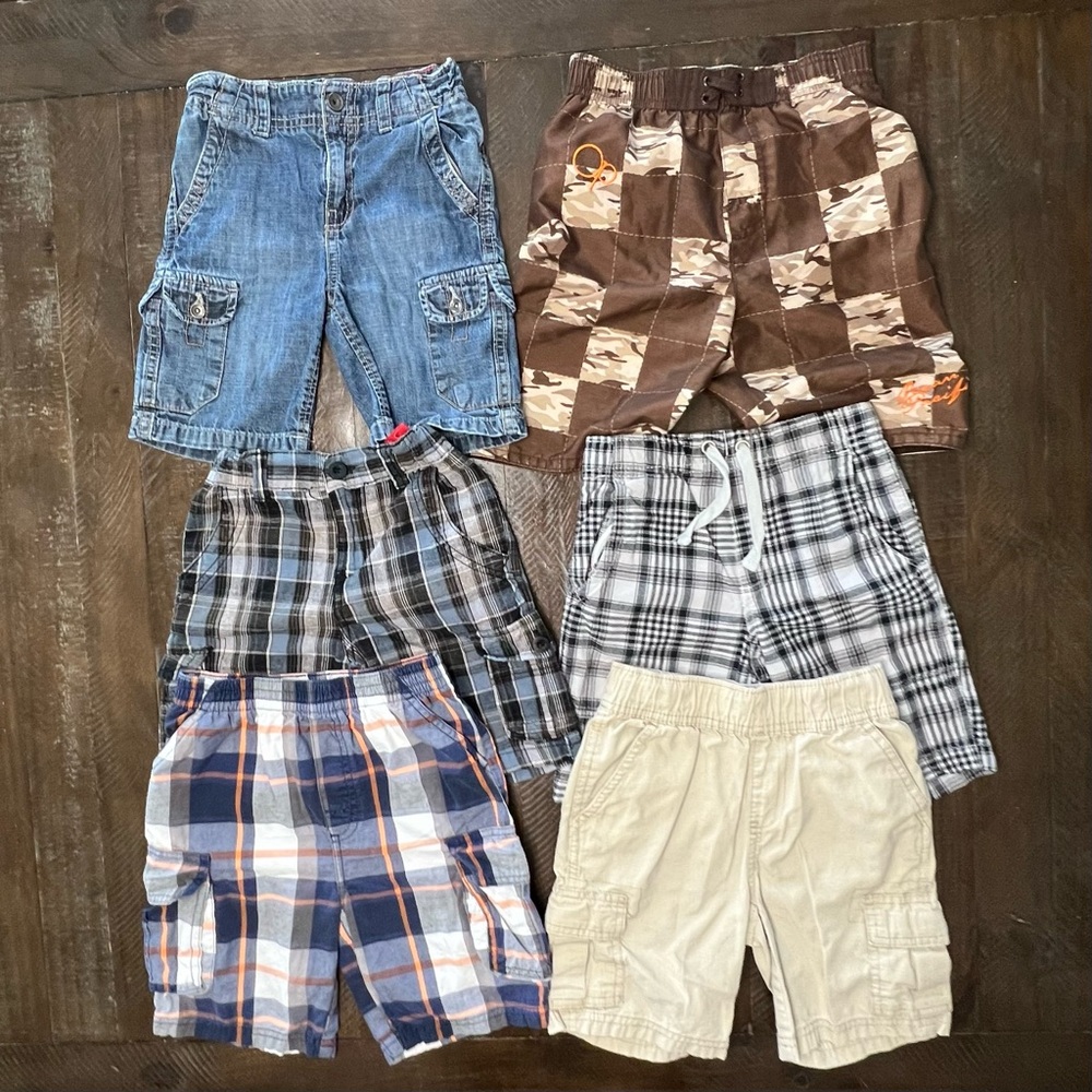 Lot of 6 Youth Boys Shorts Sizes 3, 4 & 5 Multiple Brands In Great Condition